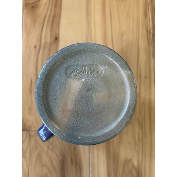 West Germany- stoneware mug- ceramic, blue colors, height approx. 5.25" - Picture 6 of 8